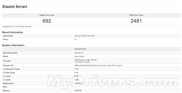 小米廉價新機曝光代號法拉利!