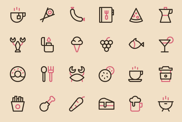 不一樣的極簡風!細膩有趣的三色極簡圖標設計案例