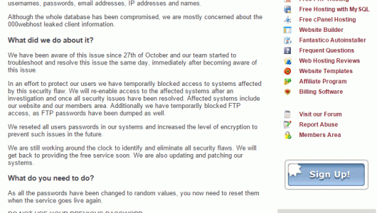000webhost 000webhost數據泄露 000webhost被黑 網站優化