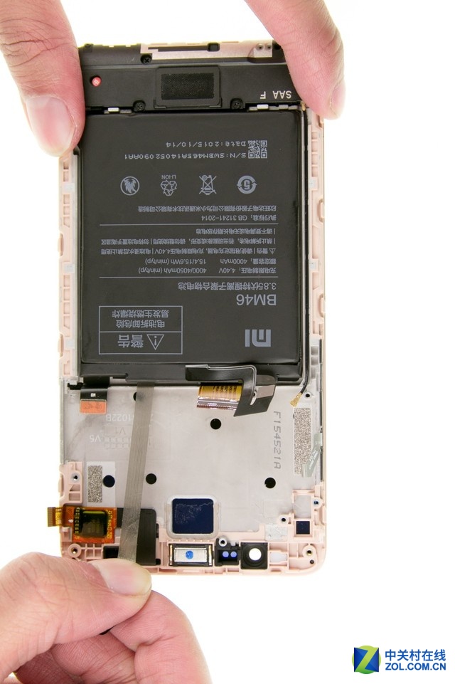 按鍵壽命堪憂 紅米Note 3深度拆解圖賞