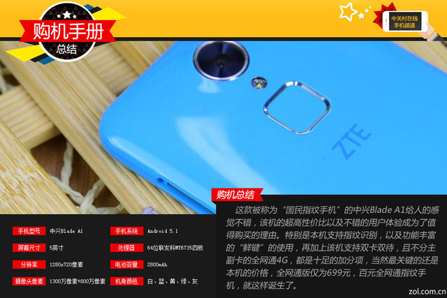 全民指紋全網通 中興Blade A1購機手冊