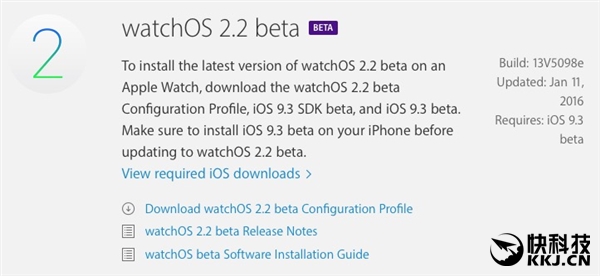 蘋果watchOS 2.2 Beta1來了:一機多配