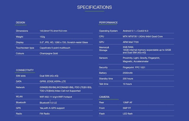 3GB內存+指紋識別 酷派新機印度售價680元