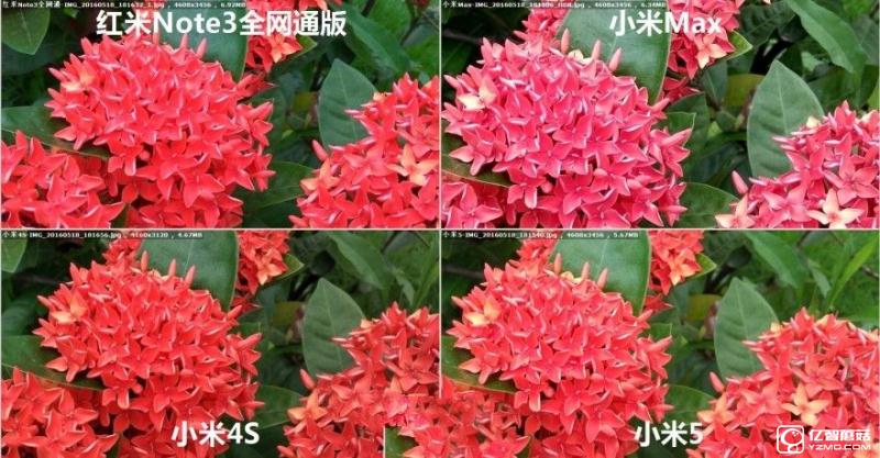小米5/小米Max/紅米Note3全網通版/小米4s拍照對比評測