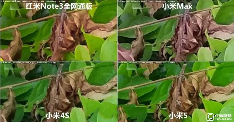 小米5/小米Max/紅米Note3全網通版/小米4s拍照對比評測