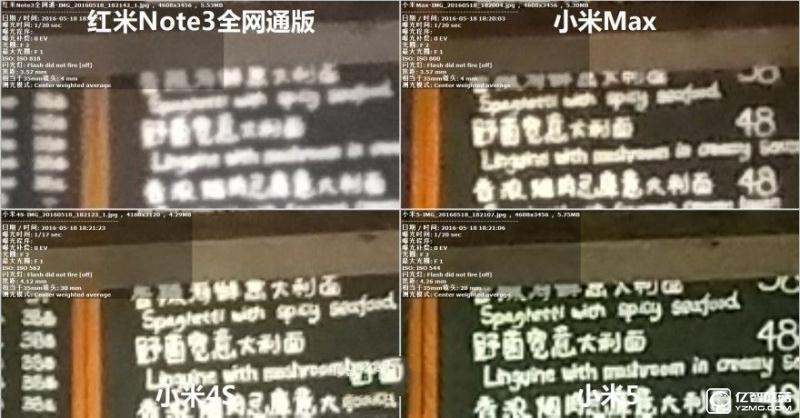 小米5/小米Max/紅米Note3全網通版/小米4s拍照對比評測