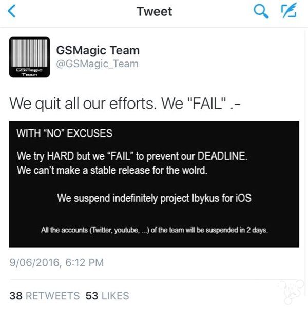 希臘越獄團隊正式宣布放棄<a href=/pc/ios/ target=_blank class=infotextkey>iOS</a>9.3.X完美越獄