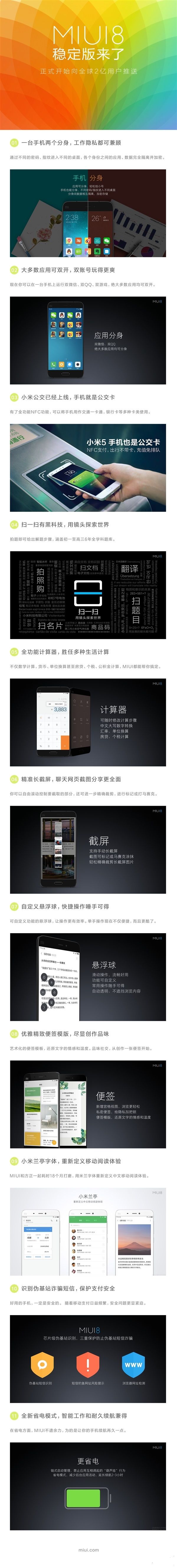 MIUI 8穩定版終于來了!面向全球2億用戶