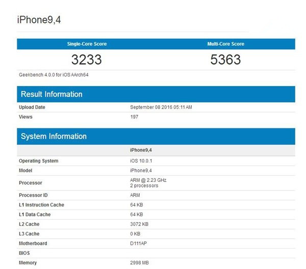 iPhone7/7 Plus跑分多少 iPhone7/7 Plus跑分出爐
