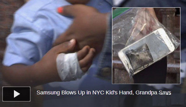 美國媒體向三星道歉:冤枉三星Note7炸傷兒童了