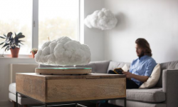 這個藍牙音箱長得像朵云  而且還能“飄”起來