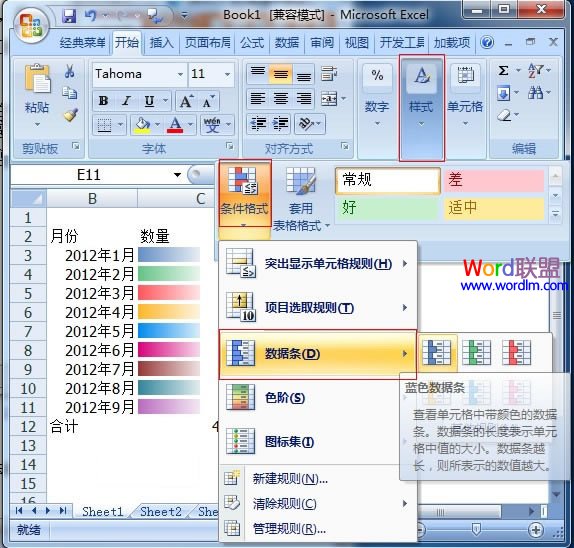 制作出多彩的Excel2007單元格數(shù)據(jù)