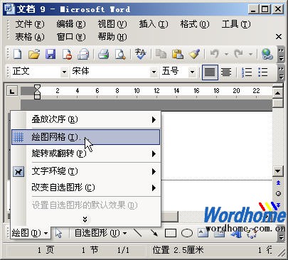 Word繪圖工具欄精確移動圖片的設置
