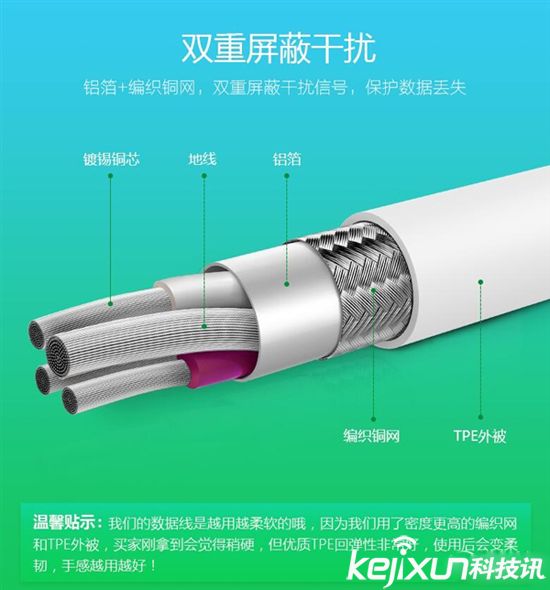 公牛推出蘋果安卓二合一數據線 柔韌抗折斷