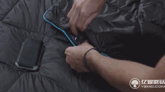 用移動電源供電的加熱毯 出門野營有“人”暖床了