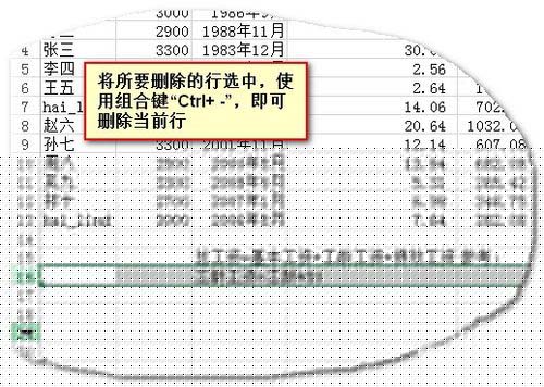 Excel中使用快捷鍵快速刪除行、列、單元格的操作方法