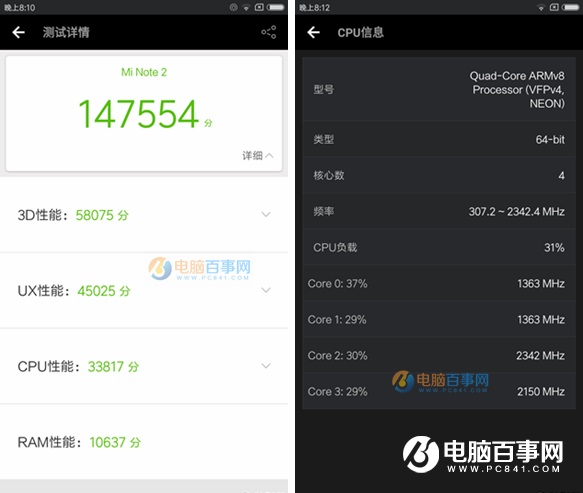 小米6和小米Note2性能哪個好？跑分對比
