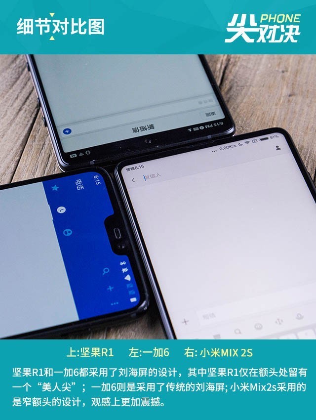 堅果R1、小米MIX2S、一加6對比評測 驍龍845旗艦怎么選?