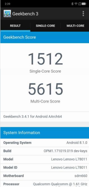 聯想Z5跑分多少?搭載驍龍636的聯想Z5跑分實測