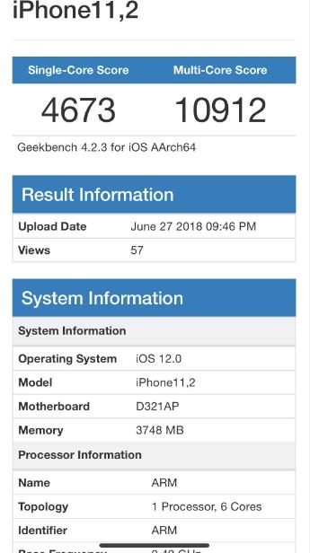 蘋果神秘iPhone性能曝光：A11+4GB內(nèi)存