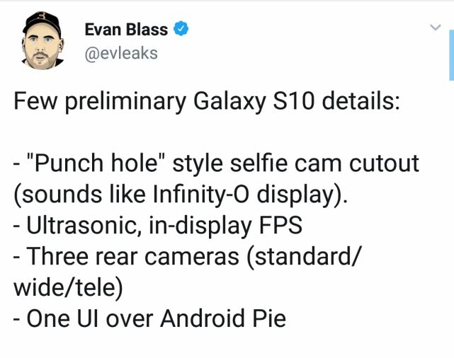 三星S10驚艷曝光:首發(fā)驍龍8150屏幕指紋 屏內前置鏡頭設計