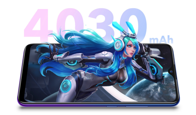 vivo Y93s內(nèi)置4030毫安時(shí)容量電池