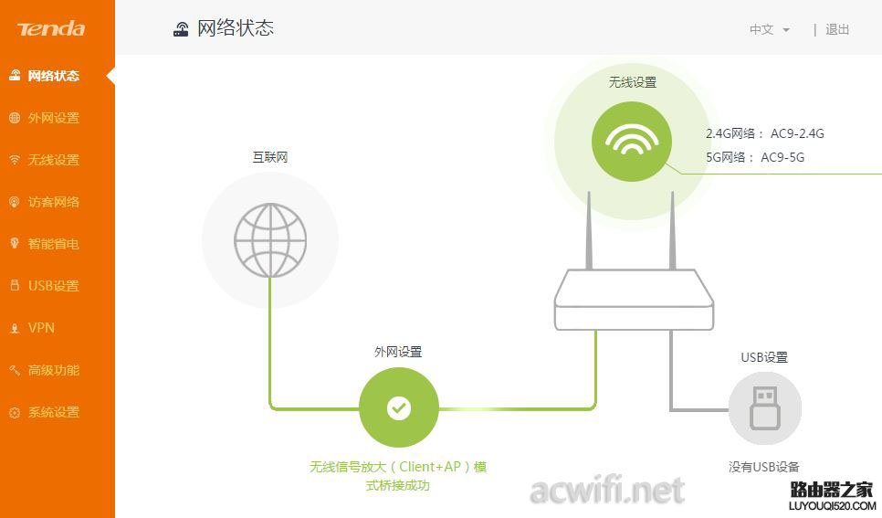 騰達(dá)AC9路由器萬能橋接功能設(shè)置方法