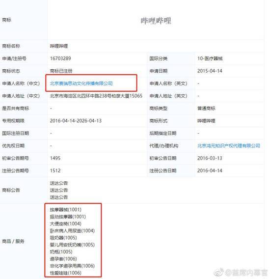 A站搶注嗶哩嗶哩商標用于制作飛機杯、夜壺、坐便器、等
