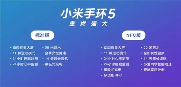 小米手環(huán)5標準版和NFC版有什么區(qū)別？小米手環(huán)5標準版和NFC版的區(qū)別介紹